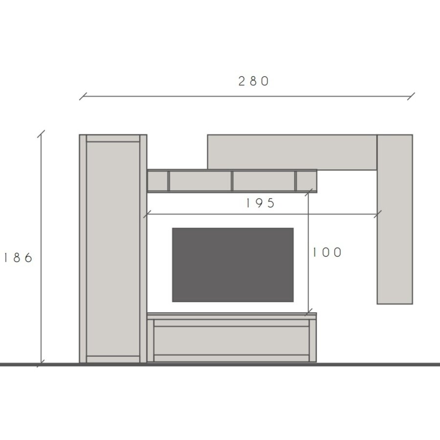 Infinity 2.0 Argilla/Brons/Eiken TV Meubel Set 08 Infinity 2.0 Argilla/Brons/Eiken TV Meubel Set 08
