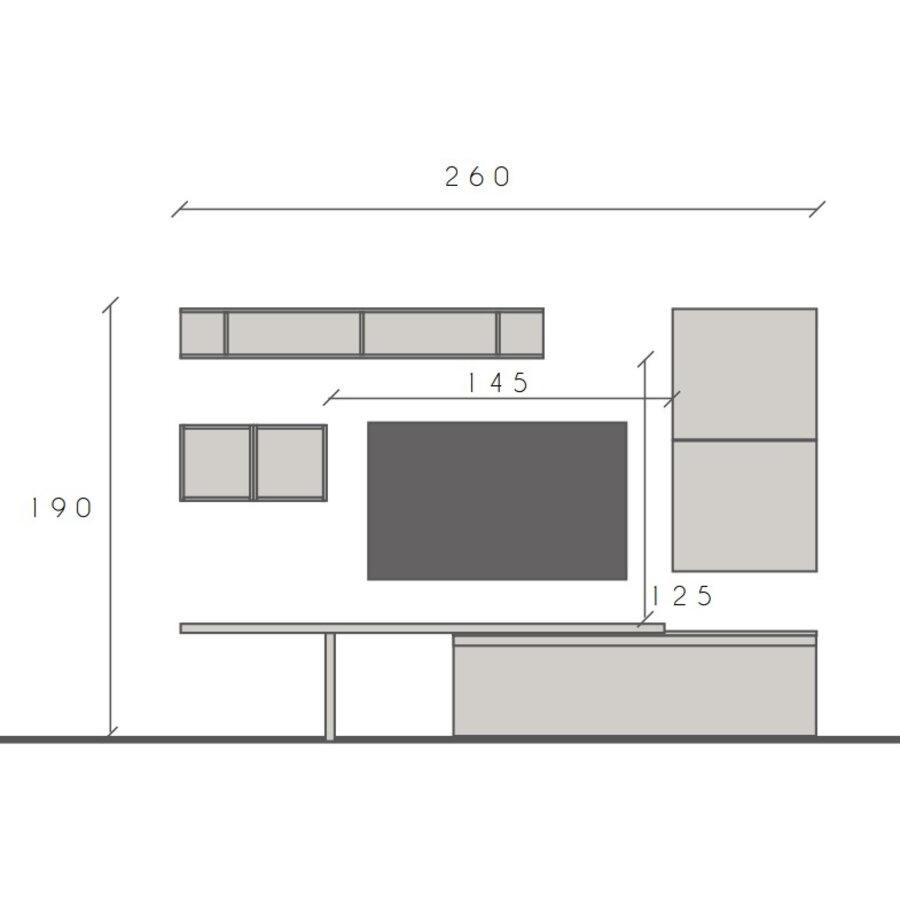 Infinity 2.0 Argilla/Kadiz/Brons TV Meubel Set 02 Infinity 2.0 Argilla/Kadiz/Brons TV Meubel Set 02