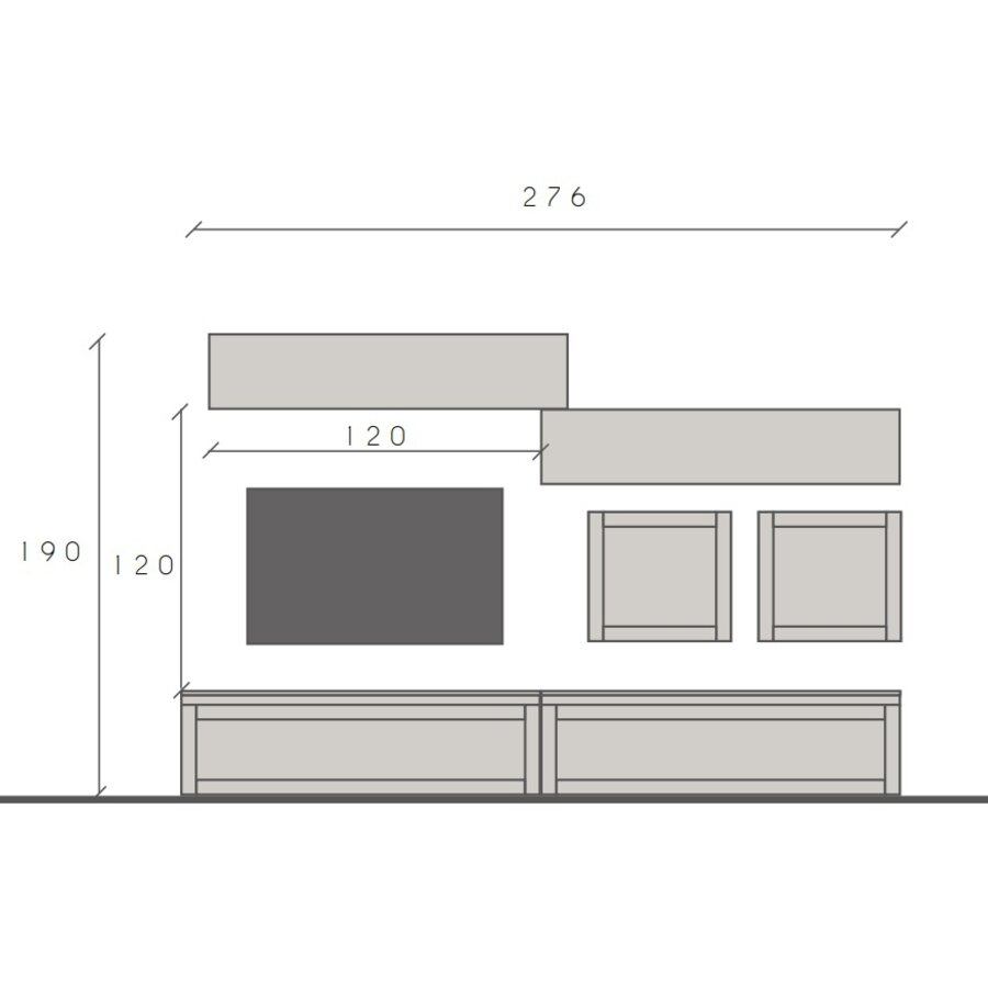 Infinity 2.0 Argilla / Mercure Eiken TV Meubel Set 01 Infinity 2.0 Argilla / Mercure Eiken TV Meubel Set 01