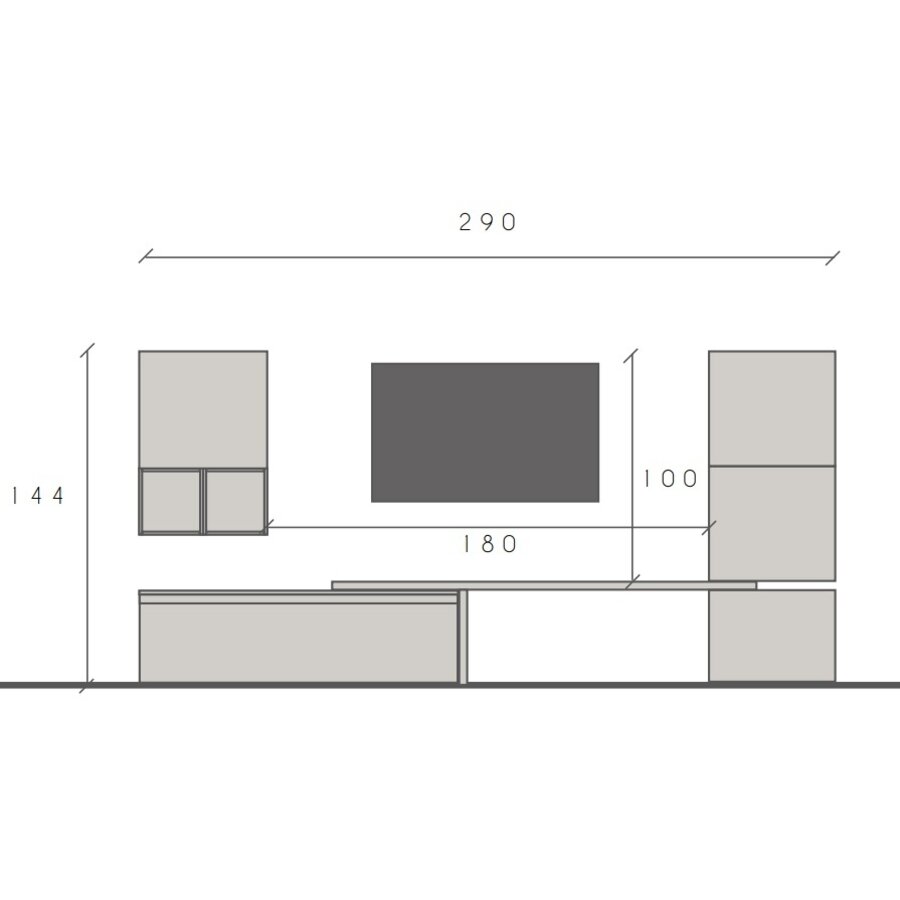 Infinity 2.0 Mercure Eiken / Argilla TV Meubel Set 18