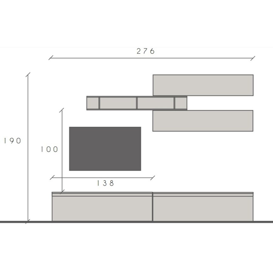 Infinity 2.0 Ardesia / Piombo TV Meubel Set 21 Infinity 2.0 Ardesia / Piombo TV Meubel Set 21