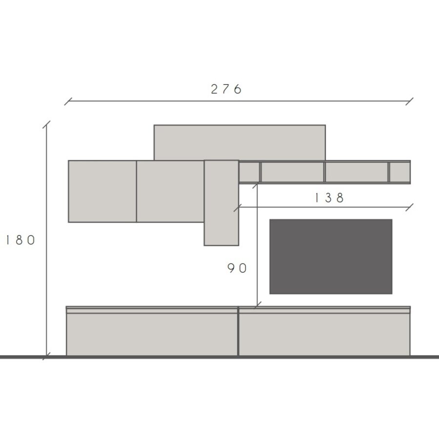 Infinity 2.0 Ardesia / Piombo TV Meubel Set 23 Infinity 2.0 Ardesia / Piombo TV Meubel Set 23