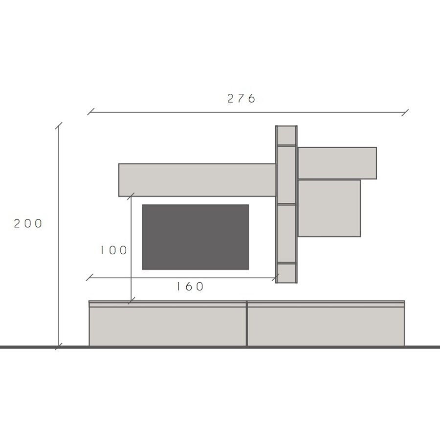 Infinity 2.0 Gesso/Ardesia/HG Wit TV Meubel Set 29 Infinity 2.0 Gesso/Ardesia/HG Wit TV Meubel Set 29