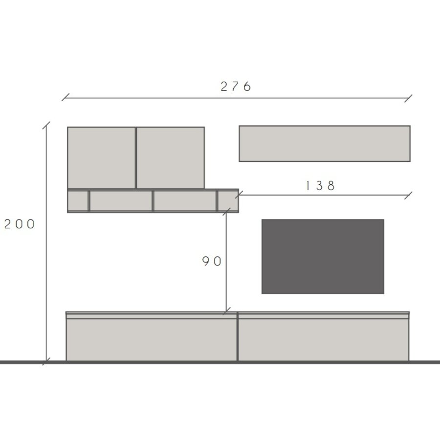 Infinity 2.0 Brons / Mercure Eiken TV Meubel Set 27 Infinity 2.0 Brons / Mercure Eiken TV Meubel Set 27