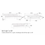 Frances Set 2 + Chaise Longue Slaapbank 163 x 210 cm Frances Set 2 + Chaise Longue Slaapbank 163 x 210 cm