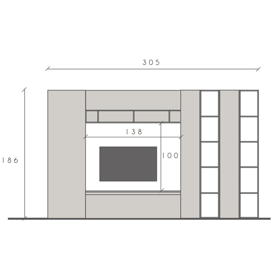 Infinity 2.0 Lava / Mercure Eiken TV Meubel Set 36 Infinity 2.0 Lava / Mercure Eiken TV Meubel Set 36