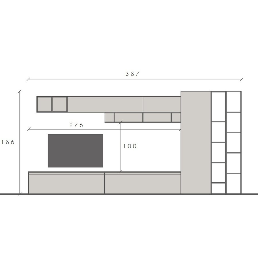 Infinity 2.0 Ardesia / Piombo TV Meubel Set 43 Infinity 2.0 Ardesia / Piombo TV Meubel Set 43