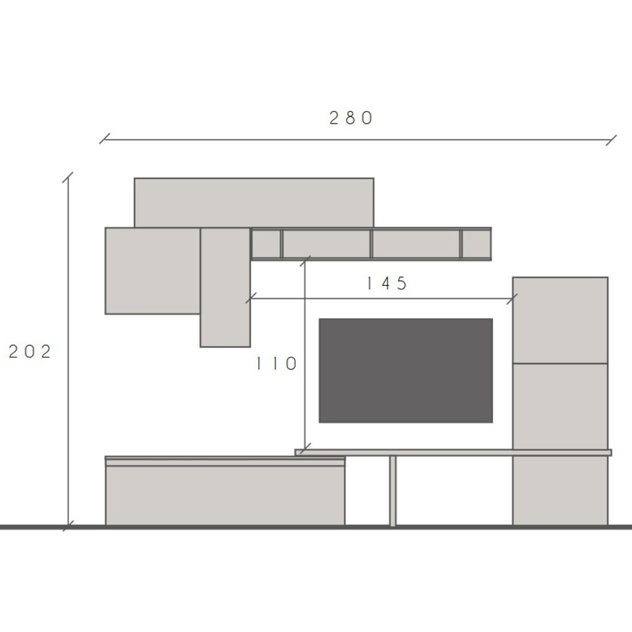 Infinity 2.0 Eiken/Lava/Argilla TV Meubel Set 46 Infinity 2.0 Eiken/Lava/Argilla TV Meubel Set 46