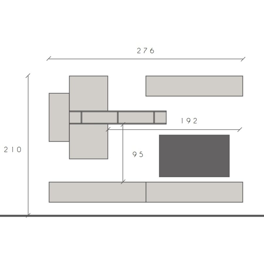Infinity 2.0 Ardesia / Piombo TV Meubel Set 44 Infinity 2.0 Ardesia / Piombo TV Meubel Set 44