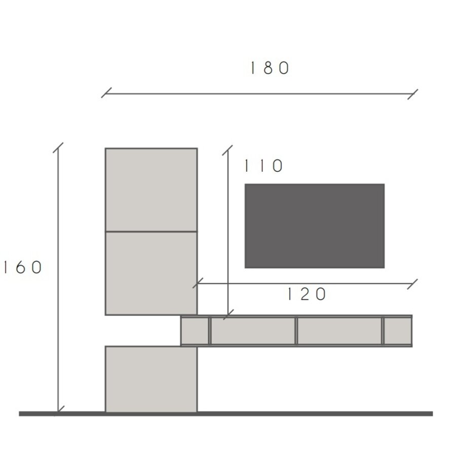 Infinity 2.0 Argilla / Kadiz Eiken TV Meubel Set 51 Infinity 2.0 Argilla / Kadiz Eiken TV Meubel Set 51