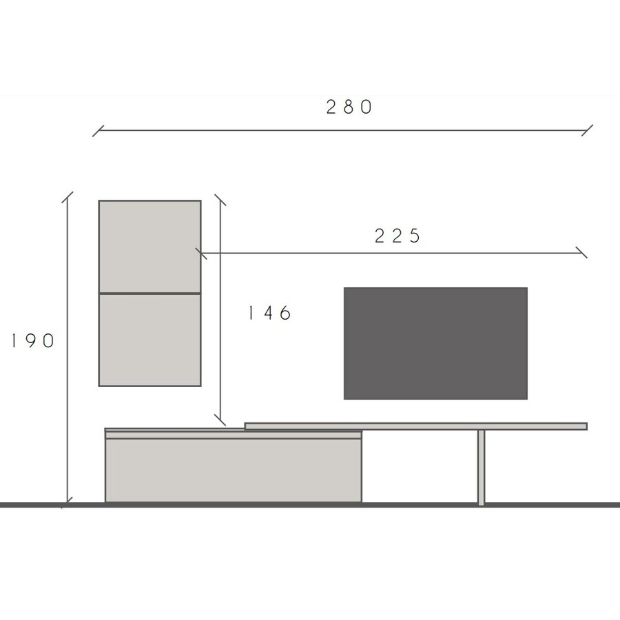 Infinity 2.0 Ardesia / Piombo TV Meubel Set 52 Infinity 2.0 Ardesia / Piombo TV Meubel Set 52