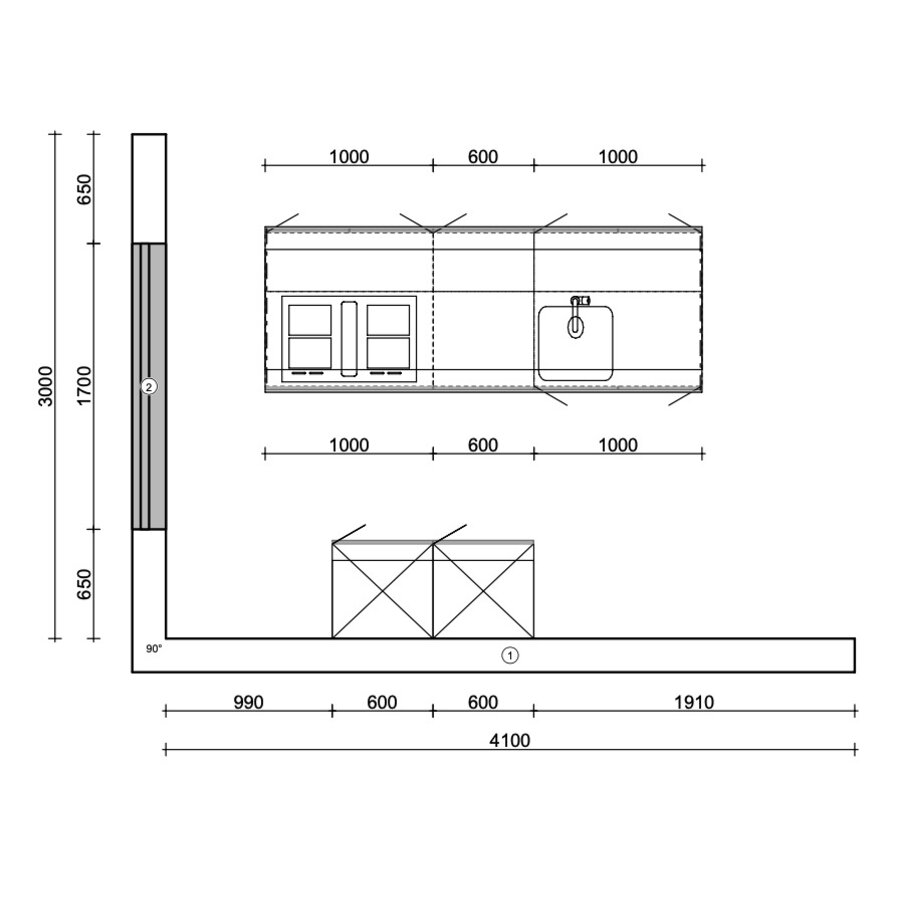 Turin Rozemarijn Eiland Keuken Alpine Wit Turin Rozemarijn Eiland Keuken Alpine Wit