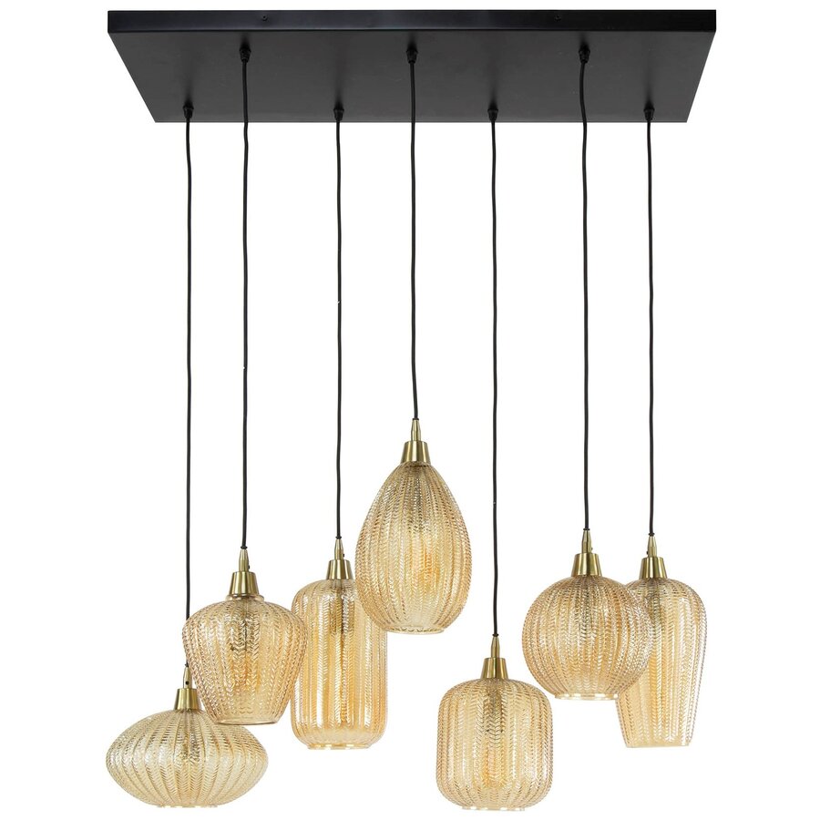 V-Shape Amber Hanglamp 4+3