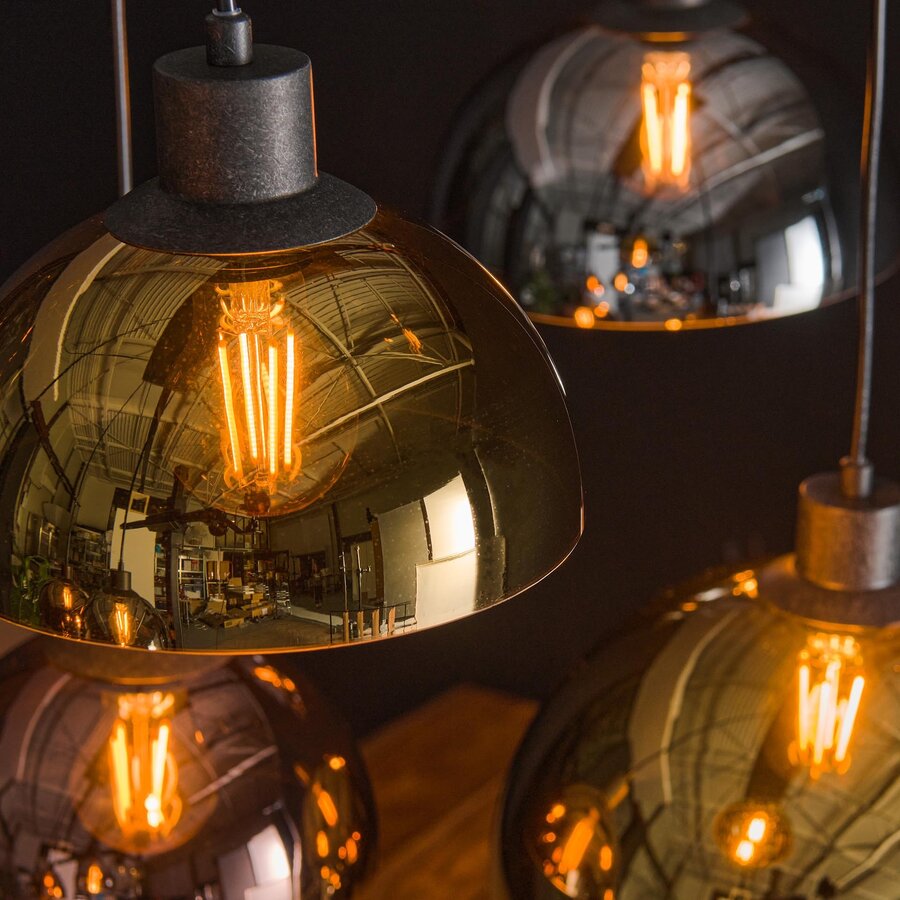 Tricolore Glazen Hanglamp 4+3 Disk Tricolore Glazen Hanglamp 4+3 Disk