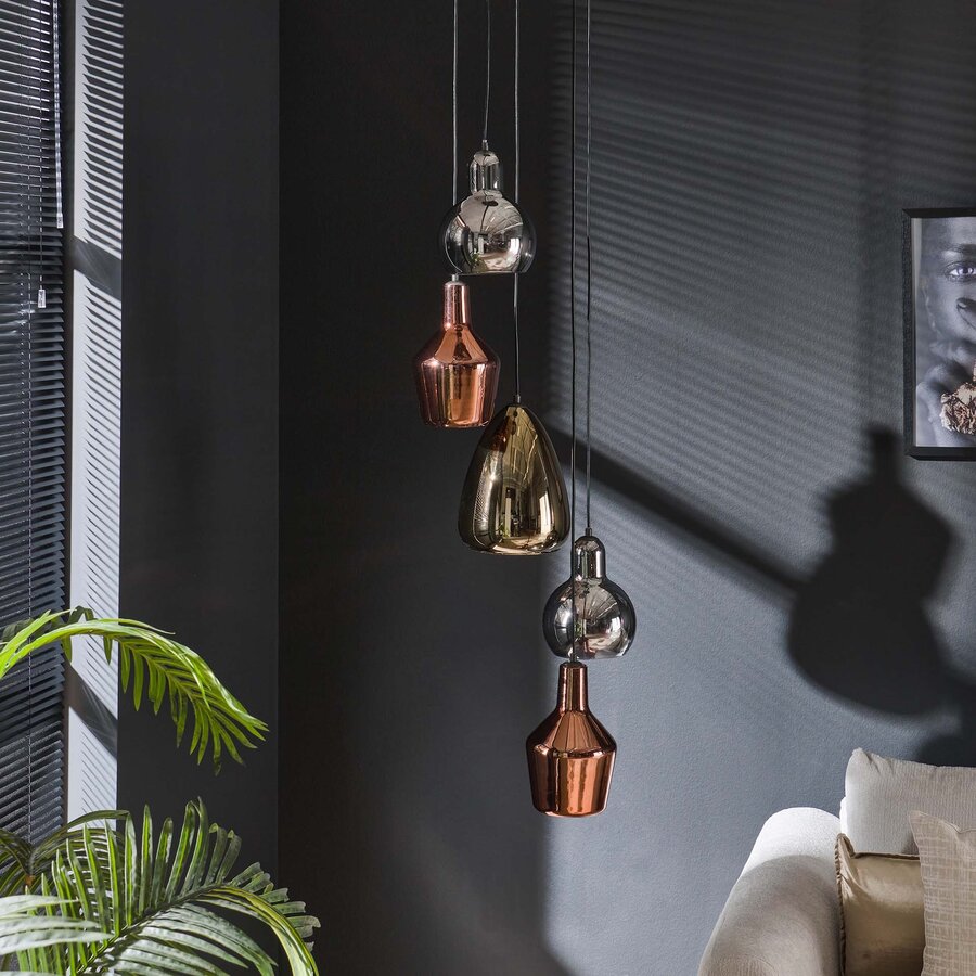 Tricolore Getrapt Hanglamp 5L Tricolore Getrapt Hanglamp 5L