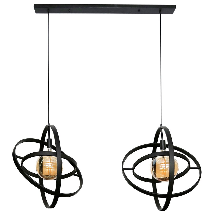 Galaxy Artic Zwart Hanglamp 2L Galaxy Artic Zwart Hanglamp 2L