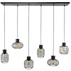 Mix Metaal Houtskool Zwart Hanglamp 3+3