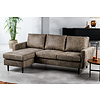 Savannah Taupe 3-zits Bank + Chaise Longue Rechts/Link