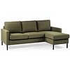 Dillon 3-zits Bank + Chaise Longue Groen Rechts/Links