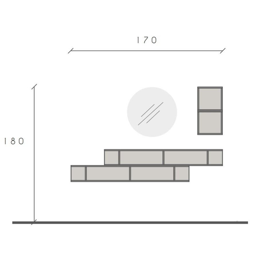 Infinity 2.0 Mercure  Eiken Open Wandkasten Set Infinity 2.0 Mercure  Eiken Open Wandkasten Set