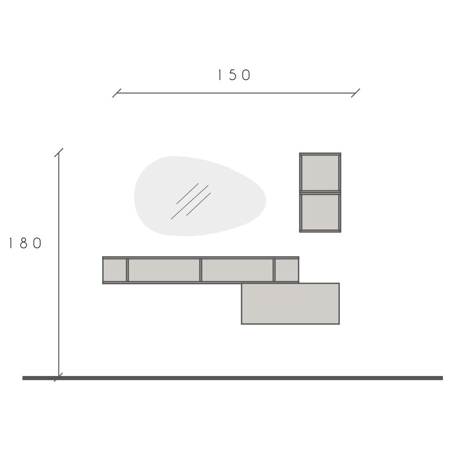 Infinity 2.0 Argilla / Kadiz Wandkasten Set Infinity 2.0 Argilla / Kadiz Wandkasten Set