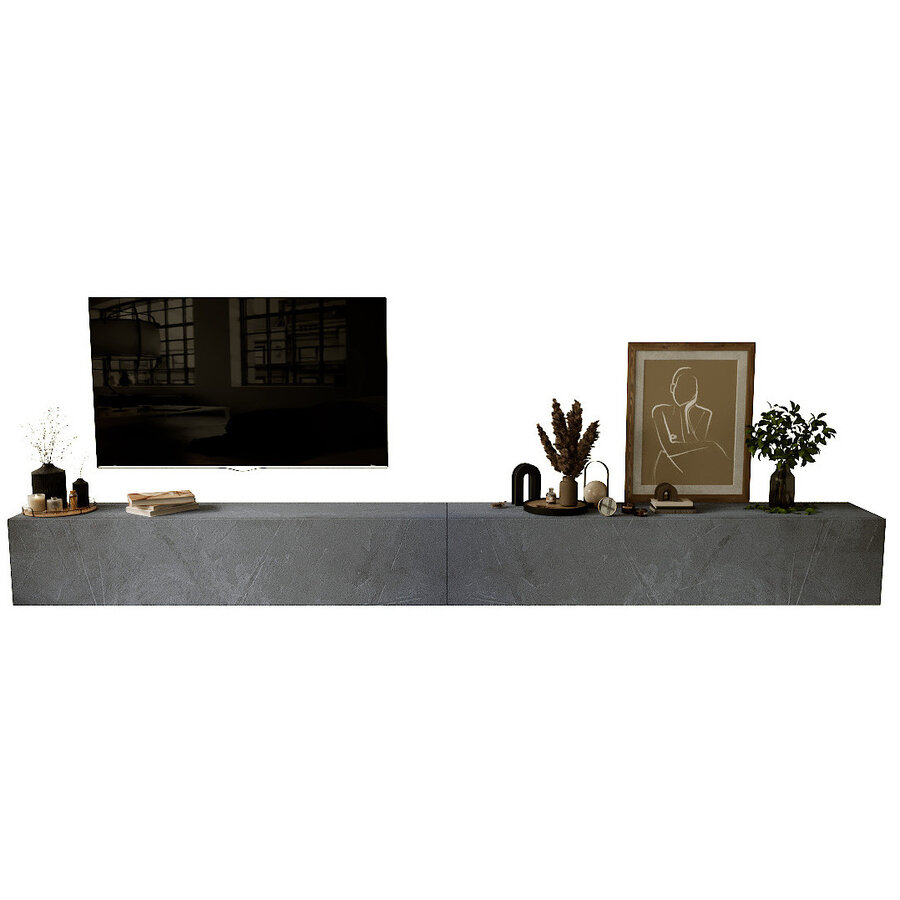 Valentino 276 cm Piombo TV Wandmeubel Valentino 276 cm Piombo TV Wandmeubel