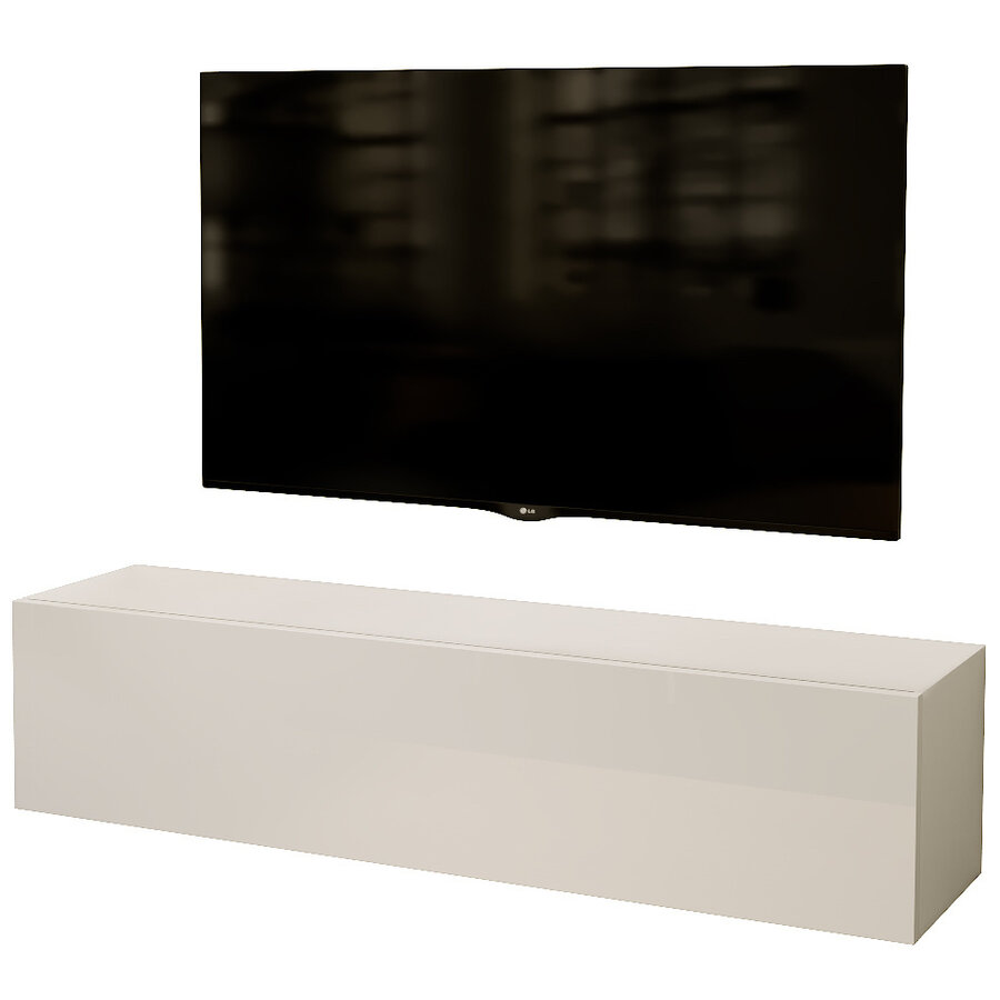 Valentino 138 cm Hoogglans Wit TV Wandmeubel Valentino 138 cm Hoogglans Wit TV Wandmeubel