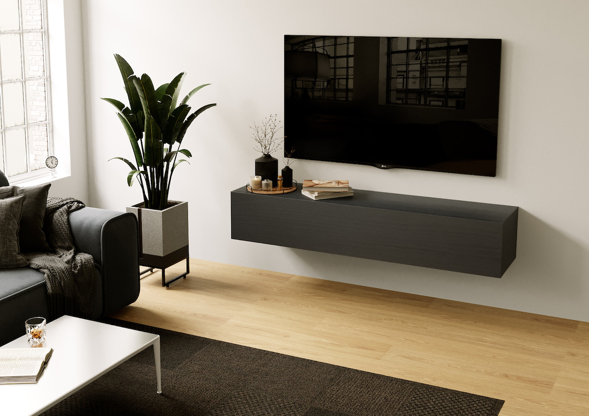 Nova Design Valentino 138 cm Nero TV Wandmeubel