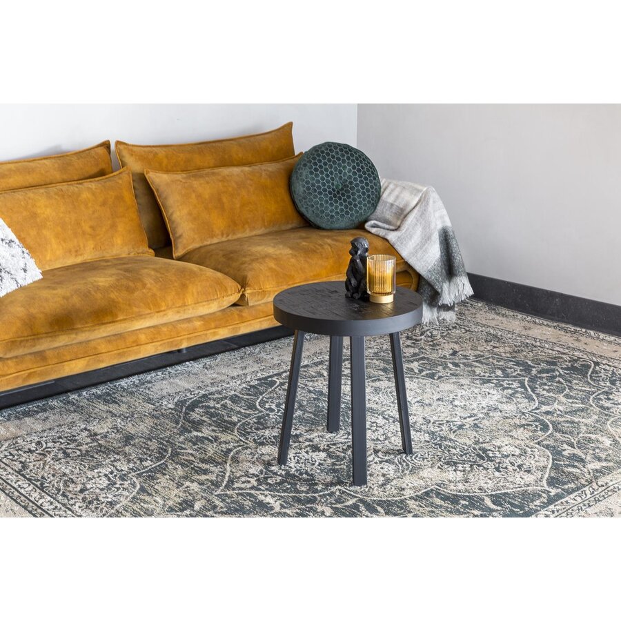 Black Herringbone Ronde Bijzettafel Tweedekans