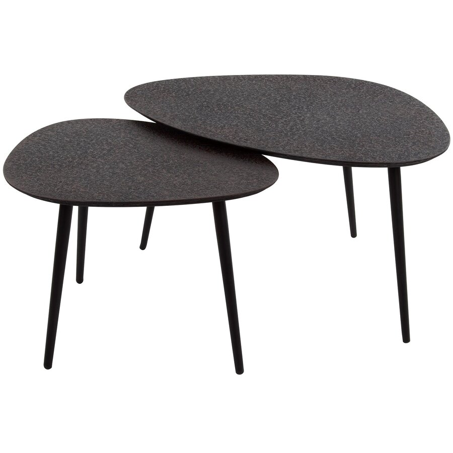 Chezelle Driehoekig Salontafel Set Zwart