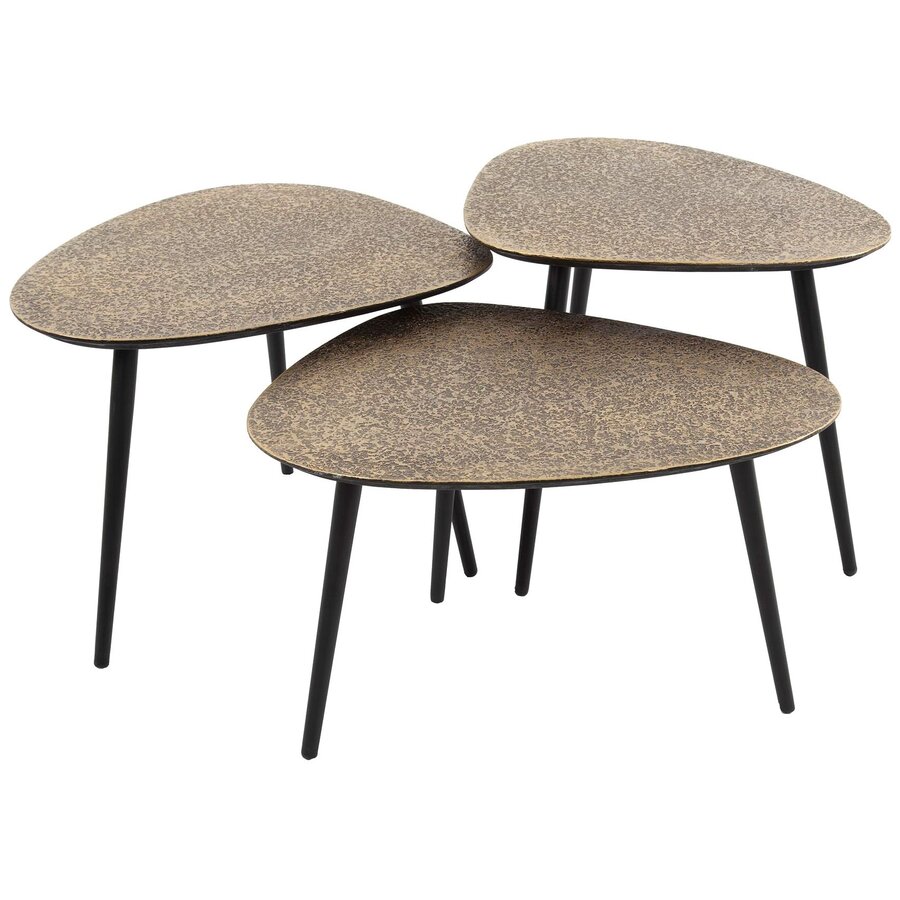 Chezelle Driehoekig Salontafel Set van 3 Brons Chezelle Driehoekig Salontafel Set van 3 Brons
