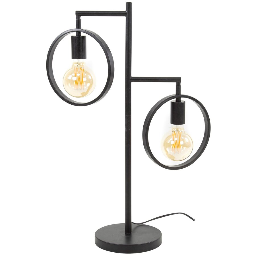 Ring Houtskool Zwart Tafellamp 2L Ring Houtskool Zwart Tafellamp 2L