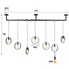 Ring Houtskool Zwart Hanglamp 7L