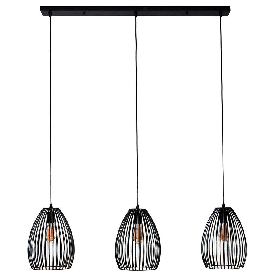 Stripe Metaal Zwart Bruin Hanglamp 3L Stripe Metaal Zwart Bruin Hanglamp 3L