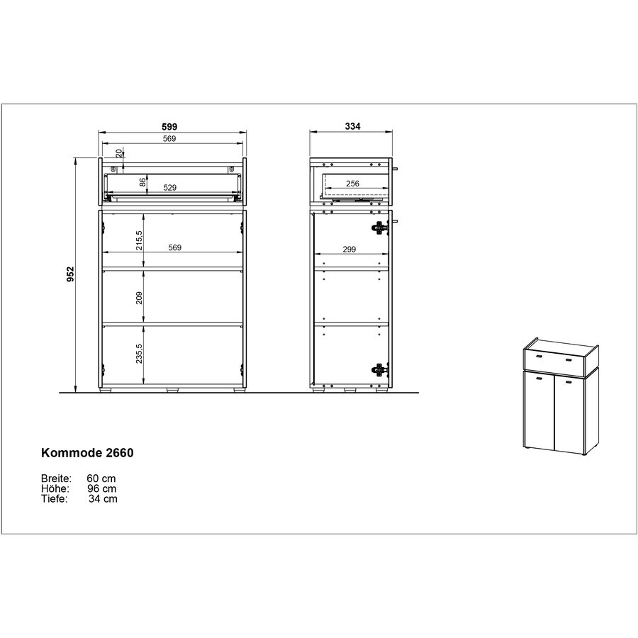 Modesto Grafiet Badkamerkast