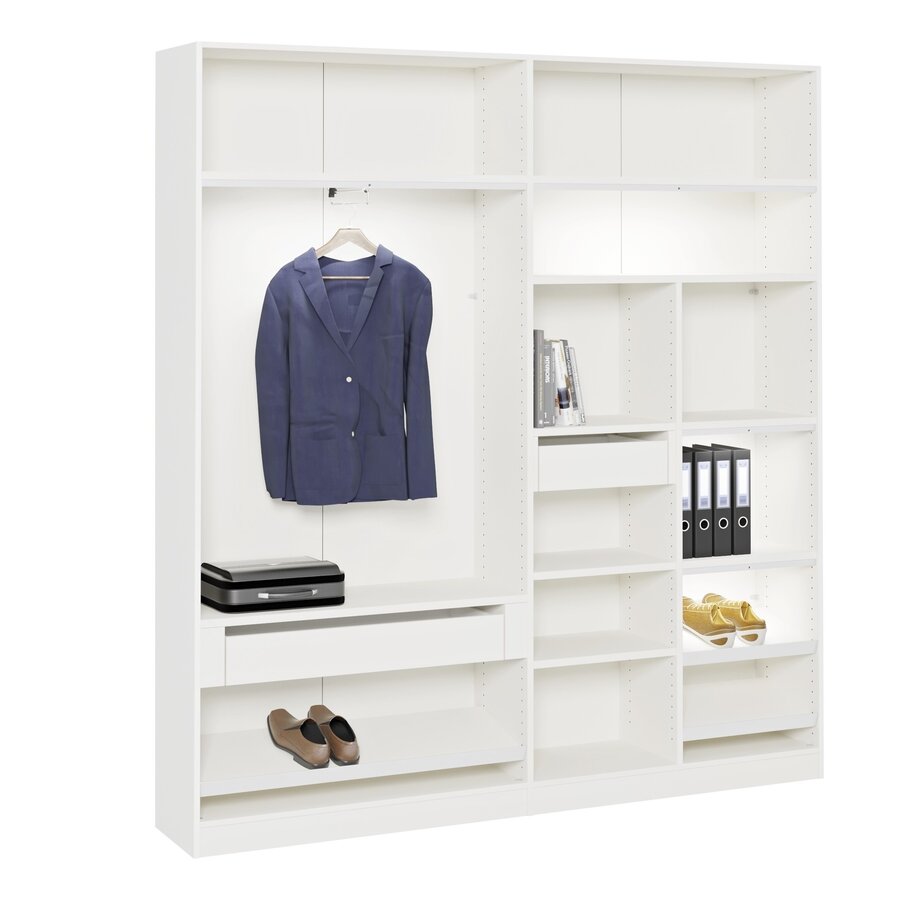 Hoogglans Wit 152 cm Schuifdeur Halkast Hoogglans Wit 152 cm Schuifdeur Halkast