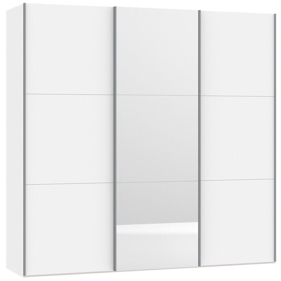 Hoogglans Wit/Spiegel 228 cm Schuifdeur Halkast Hoogglans Wit/Spiegel 228 cm Schuifdeur Halkast