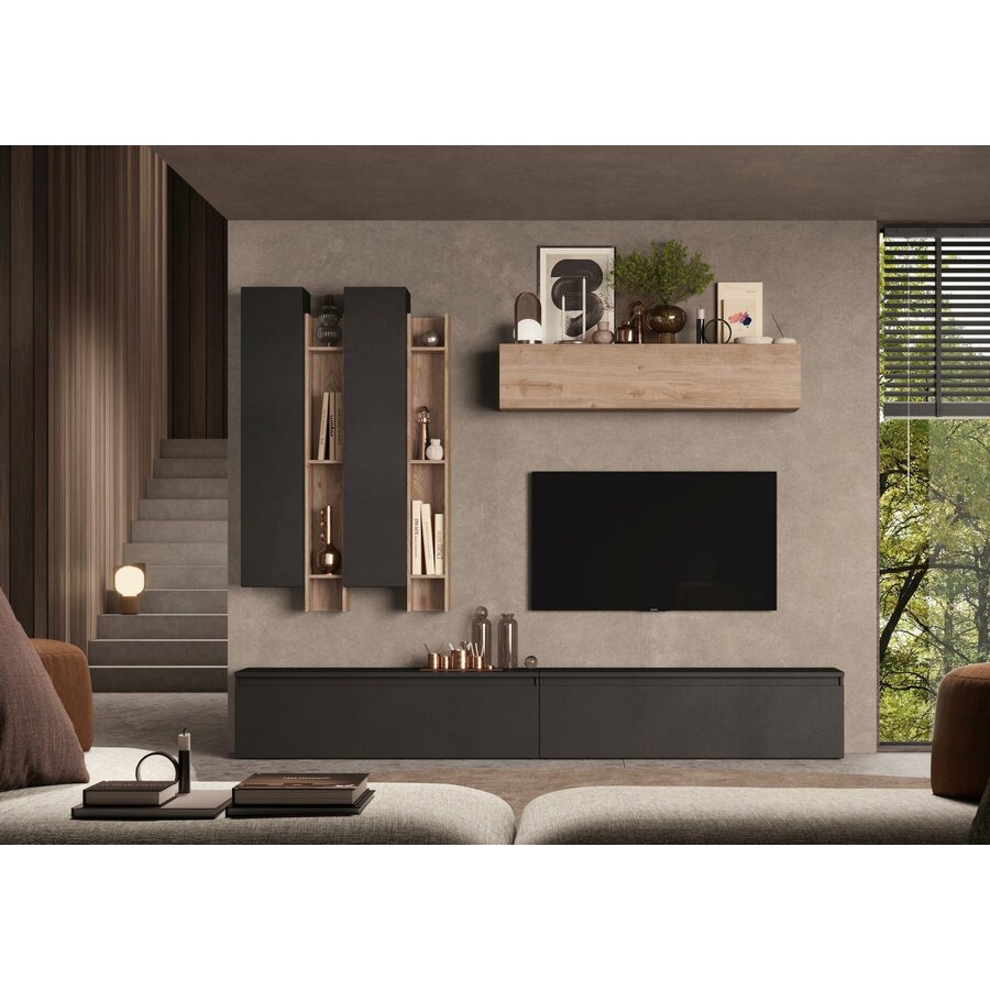 Infinity 2.0 Kadiz Eiken / Lava TV Meubel Set 04 Infinity 2.0 Kadiz Eiken / Lava TV Meubel Set 04