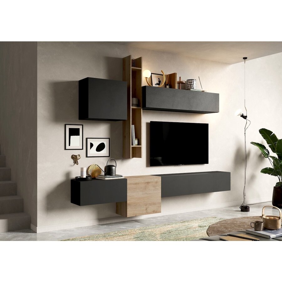Infinity 2.0 Kadiz Eiken / Lava TV Meubel Set 12 Infinity 2.0 Kadiz Eiken / Lava TV Meubel Set 12