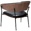 Crib Vintage Zwart / Walnoot Loungestoel