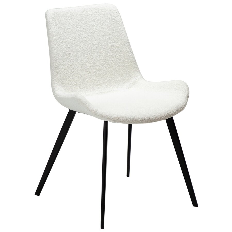 Hype Sneeuwwit Bouclé Eetkamerstoel Hype Sneeuwwit Bouclé Eetkamerstoel