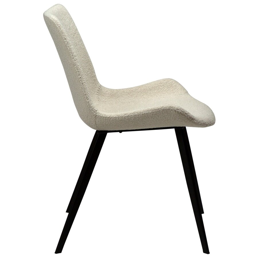Hype Dove Bouclé Eetkamerstoel Zwart Poten