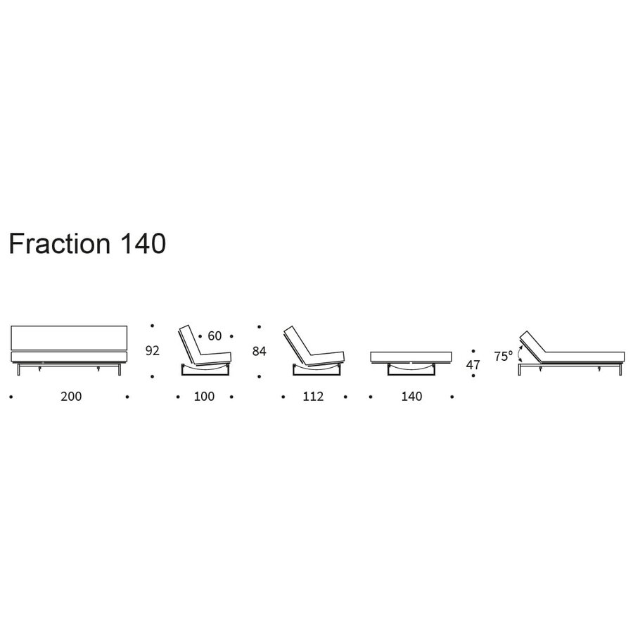 Fraction Houtskool Zwart Bouclé Slaapbank 140 cm Fraction Houtskool Zwart Bouclé Slaapbank 140 cm