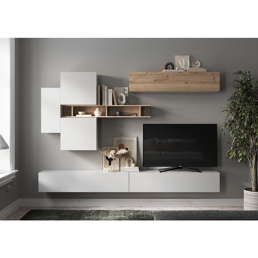 Infinity 2.0 Hooglans Wit / Eiken Meubel Set 44 Infinity 2.0 Hooglans Wit / Eiken Meubel Set 44