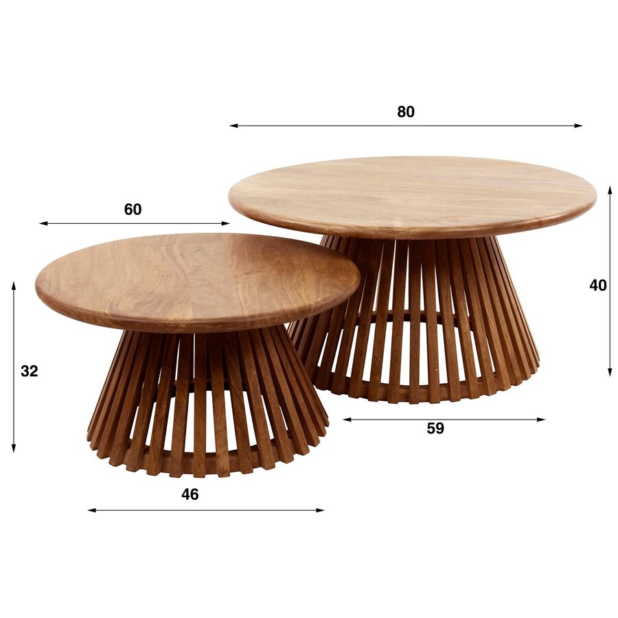 Tweak Mango Salontafel Set Conisch Tweak Mango Salontafel Set Conisch