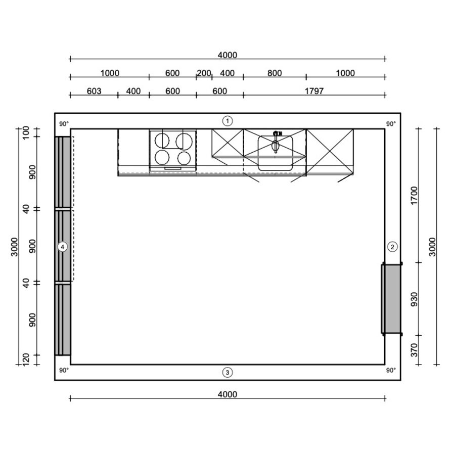 Turin Basil Rechte Keuken Alpine Wit Turin Basil Rechte Keuken Alpine Wit