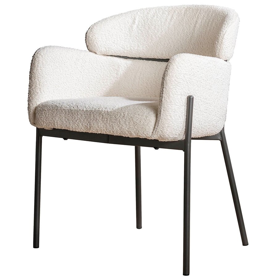 Rampart Wit Bouclé Armstoel Ronde Rug Rampart Wit Bouclé Armstoel Ronde Rug