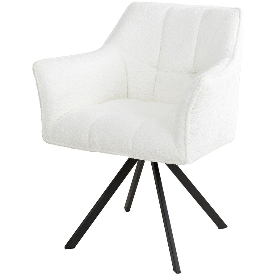 Raster Wit Bouclé Draaistoel Raster Wit Bouclé Draaistoel