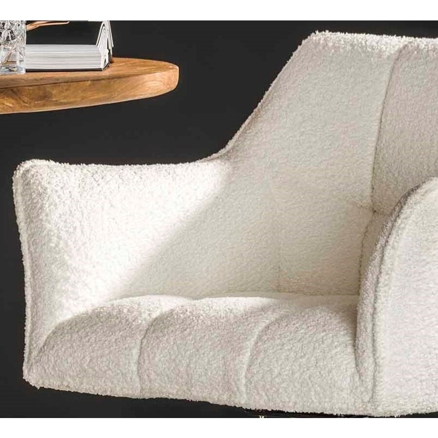 Raster Wit Bouclé Draaistoel Raster Wit Bouclé Draaistoel