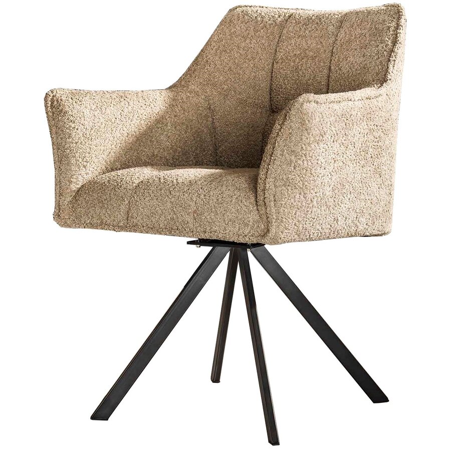 Raster Zand Bouclé Draaistoel Raster Zand Bouclé Draaistoel